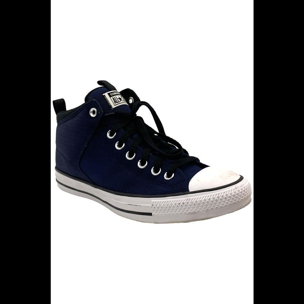 Converse Navy Blue and White High-Top Sneakers